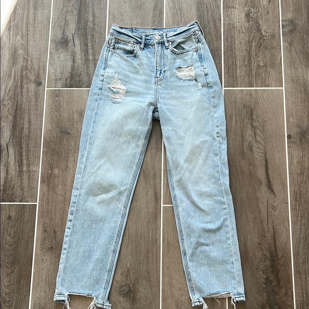 Distressed Light Blue Jeans